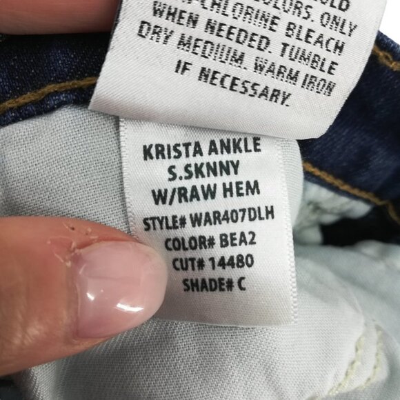 Hudson Krista Super Skinny Ankle Jeans Size 27 Distressed Destroyed New Stretch - Picture 12 of 12